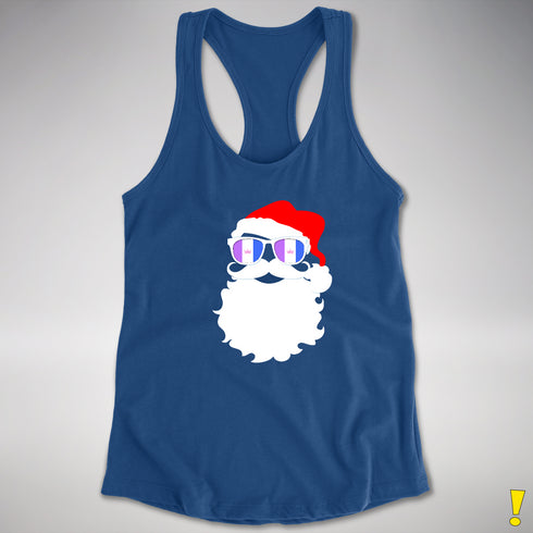 Santa’s Drag Pride Flag Shades Racerback Tank - Royal